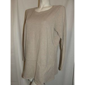 Beige Brown Soft Touch heavy Cotton LS Tunic Top